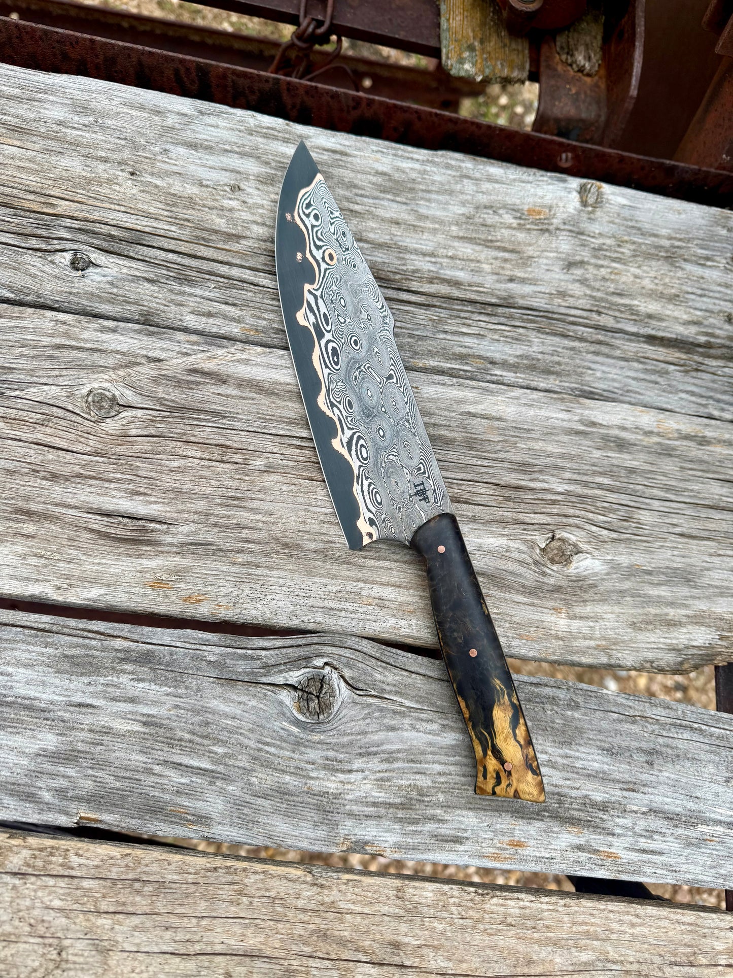 Copper Damascus Chef
