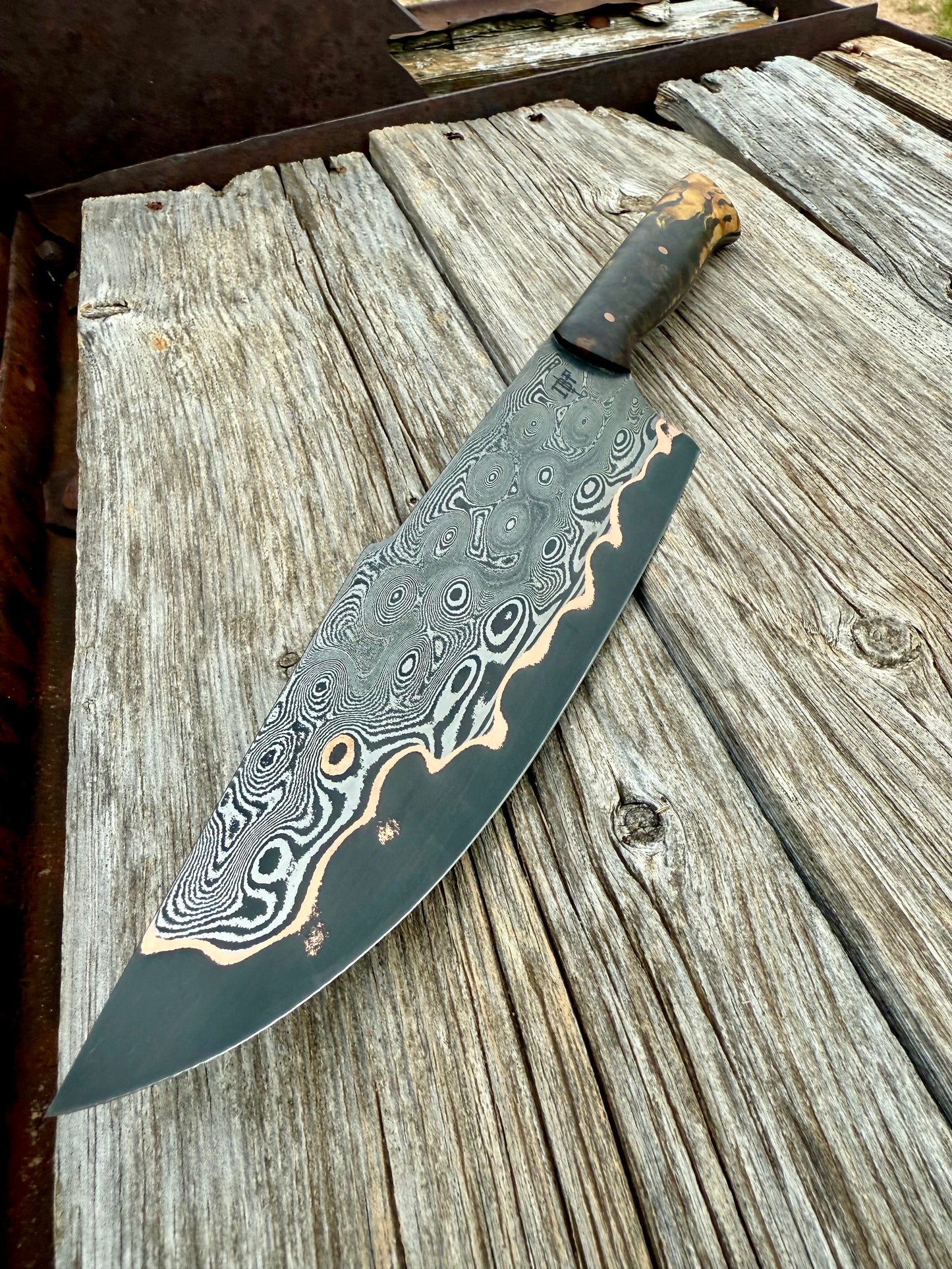 Copper Damascus Chef